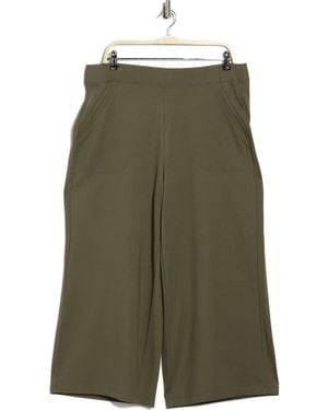 Max Studio Ponte Knit Crop Wide Leg Pants - Green