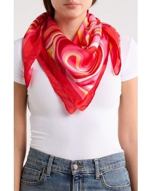 Steve Madden Swirl Away Crepe Satin Scarf - Red