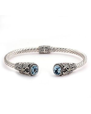 Samuel B. 18K & Sterling Butterfly Bangle - Blue