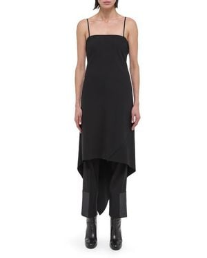 Helmut Lang Asymmetric Hem Wool Dress - Black