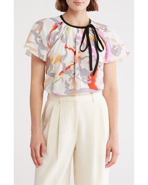 Joie Brisa Short Sleeve Silk Top - Multicolor