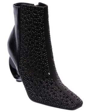 Lady Couture Breeze Rhinestone Pointed Toe Bootie - Black
