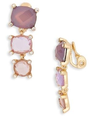 Anne Klein Linear Clip-On Earrings - Pink
