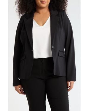 Nordstrom Rack Notched Lapel Ponte Knit Blazer - Black