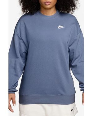 Nike Club Fleece Loose Fit Crewneck Sweatshirt - Blue