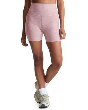 Beyond Yoga Keep Pace Space Dye Bike Shorts - Pink