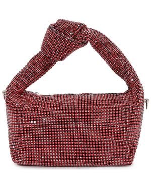 BERNESS Knotted Handle Rhinestone Bag - Red