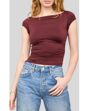 Blu Pepper Boat Neck Top - Blue
