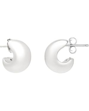 KARAT RUSH Rhodium Plated Sterling Puffed Three-Quarter Hoop Earrings - Multicolor