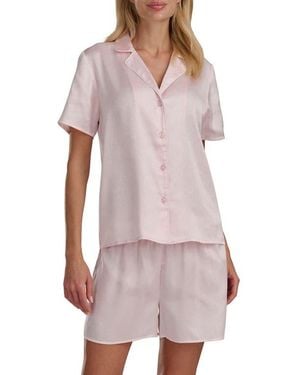 Splendid Satin Notch Collar & Boxer Pajamas - Multicolor