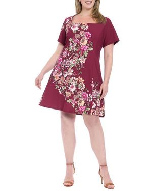 slim fit dress slacks London Times Women's Flutter Sleeve Fit & Flare Midi Dress - Blue