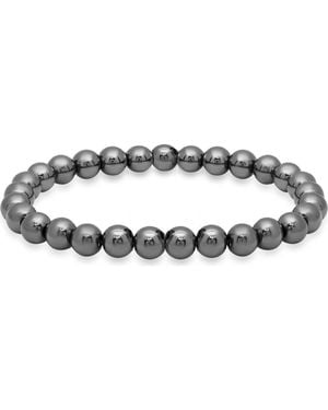 HMY Jewelry Hematite Beaded Stretch Bracelet - Metallic