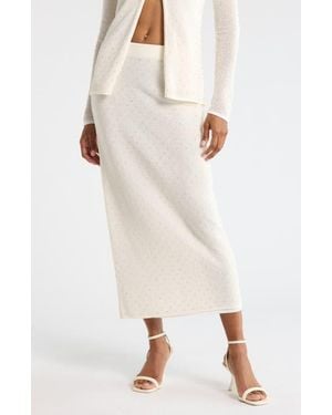 A.L.C. Rina Embellished Midi Sweater Skirt - Natural