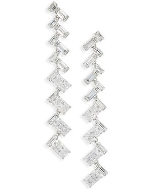 Nadri Gwen Linear Drop Earrings - Black