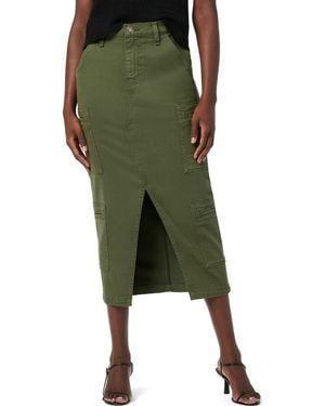 Hudson Jeans Reconstructed Denim Midi Skirt - Green