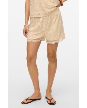 Vero Moda Maya Lace Shorts - Natural