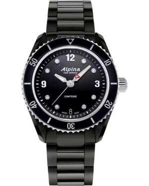 Alpina Comtesse Diamond Bracelet Watch, 37Mm - Black