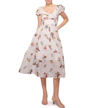 MELLODAY Ditsy Print Midi Dress - Pink
