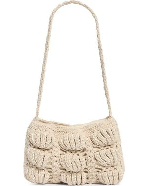 Jessica Mcclintock Juniper Beaded Knit Shoulder Bag - Natural