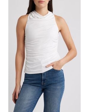 French Connection Gibson Ruched Cowl Neck Top - Blue