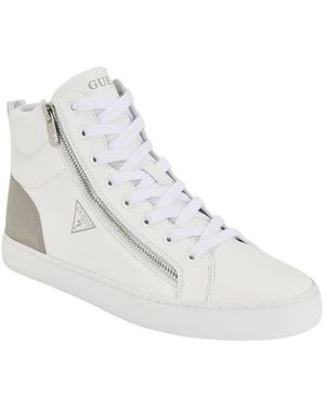 Guess Faux Leather High Top Sneaker - White