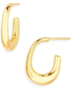 Argento Vivo Tapered Oblong Hoop Earrings - Metallic