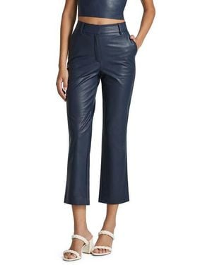 Commando Tapered Faux Leather Crop Pants - Blue