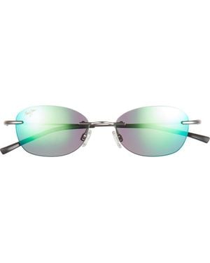 Maui Jim 51Mm Polarized Round Sunglasses - Blue