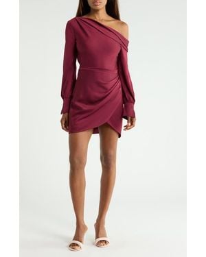 Jonathan Simkhai Cameron One-Shoulder Long Sleeve Dress - Red