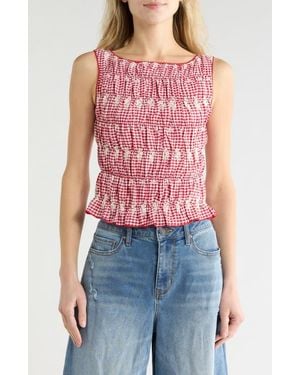Vigoss Gingham Smock Tank - Red