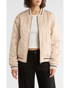 Sanctuary Je T Aime Onion Quilted Bomber Jacket - Natural