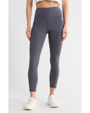 Balance Collection Riley High Waist Pocket Ankle Leggings - Blue