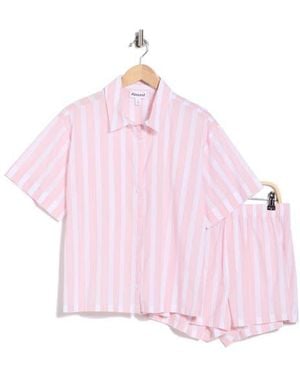 Abound Yarn Dye Stripe Shortie Pajamas - Pink