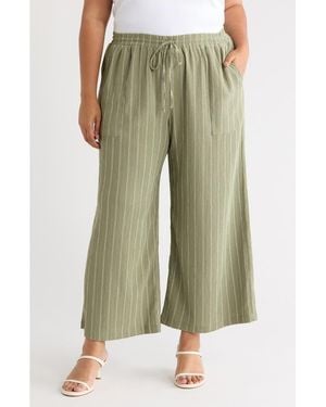 Caslon Crinkle Wide Leg Pants - Green