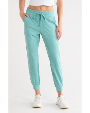 DKNY Space Dye High Waist Slim Fit Pants - Blue