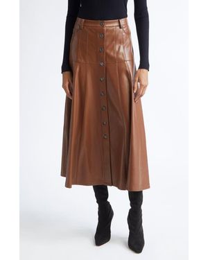 Cinq À Sept Veena Faux Leather Skirt - Brown