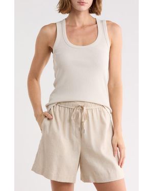 Theory Scoop Neck Ribbed Tank - White