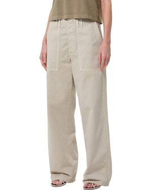 Agolde Yuna Low Rise Wide Leg Utility Pants - Natural