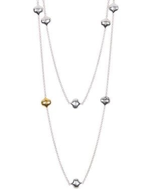 Gurhan Two-Tone Clove Station Chain Necklace - White