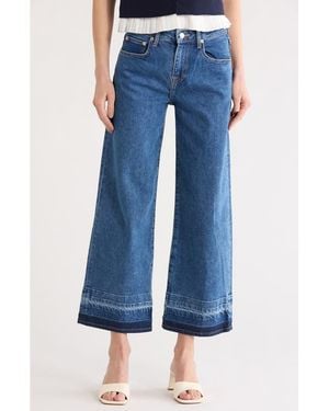 Jonathan Simkhai Jude Mid Rise Crop Wide Leg Jeans - Blue