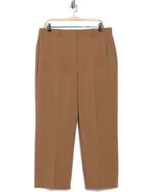 Theory Sevona High Waist Wool Blend Pants - Brown