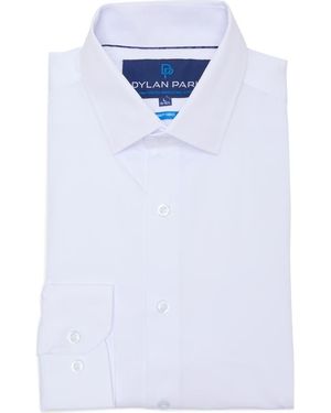 Dylan Park Slim Fit Perfect Stretch Long Sleeve Button Down Shirt - Blue