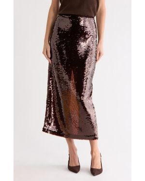 Twp Skylie Sequin Pencil Skirt - Black