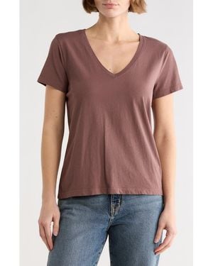 Madewell Softfade V-Neck Tee - Red
