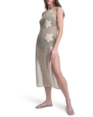 DKNY Pointelle Floral Knit Cover Up Dress - Multicolor