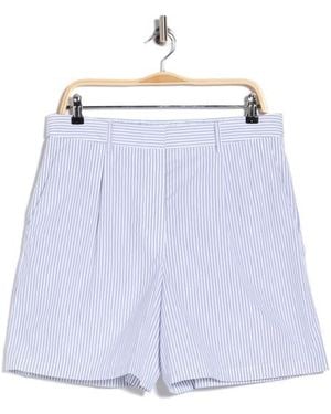 Twp Henry St Striped Cotton Shorts - Blue