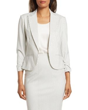 Amanda + Chelsea Amanda And Chelsea 3/4 Ruched Blazer - Gray