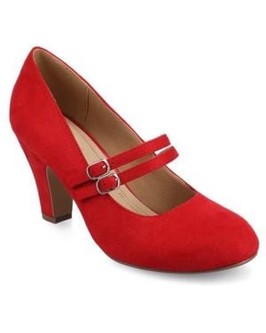 Journee Collection Windy Mary Jane Pump - Red