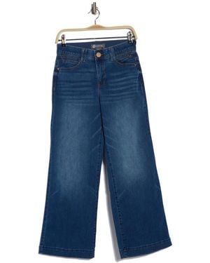 Democracy Wide Leg Cotton Jeans - Blue
