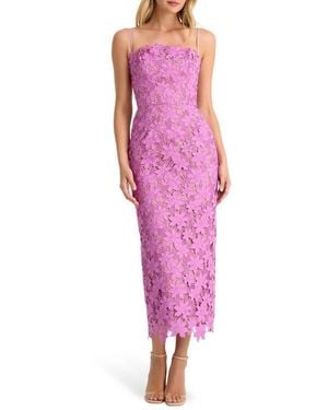 HELSI Gemma Broderie Anglaise Midi Cocktail Dress - Pink